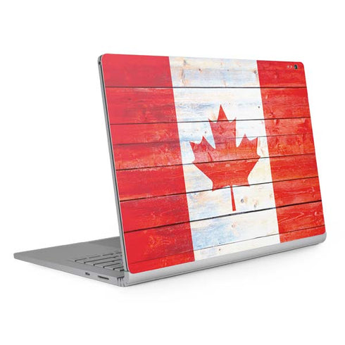 Canada Flag Light Wood Surface Book 2 15in Skin